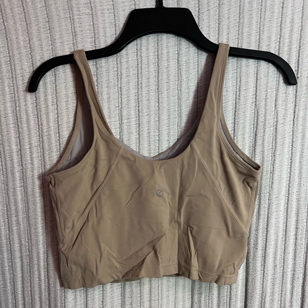 Women's Tan Feather Fit Sports Bra Tank - Picture 3 of 4